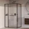 BRAUER Luminis Douchecabine - 120x90x200cm - 3-delig naar binnen draaiend - helder glas - omkeerbaar - incl. glascoating - geborsteld gunmetal PVD SW1580970
