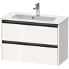 Duravit Ketho.2 Wastafelonderbouwkast - met 2 laden - 81x39x54.9cm - met grepen antraciet - hoogglans wit SW772383