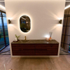 Mondiaz CIRO-DLUX Ensemble de meubles de salle de bains - 180x45x50cm - Lavabo en solid surface Lava - 1 vasque à gauche - 1 trou de robinet - 4 tiroirs - Ruby SW1531629