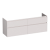 BRAUER Delight meuble sous-lavabo - 140x46x60cm - 4 tiroirs à fermeture en douceur - sans poignées - 2 découpes pour siphon - sable mat SW1199333