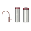 Quooker BE Fusion Round robinet d'eau bouillante - bec pivotant - Combi incl. réservoir Cube - Eau chaude / bouillante / pétillante / filtrée - Cuivre rosé SW976924
