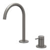 IVY Bond Mitigeur de lavabo - 2 trous - montage sur plage - bec - coldstart - Metal black brossé PVD SW1030743