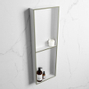 Mondiaz Easy nis 29.5x149.5x8cm voor Inbouw/opbouw 2 open vakken Solid surface Talc/Army SW643825