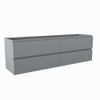 Mondiaz Hay Meuble sous vasque - 160x40x50cm - 4 tiroirs - softclose - 1 découpe au centre - Plata SW1016125