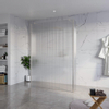 Fortifura Galeria Douche à l'italienne - 140x200cm - verre clair nervuré - anticalcaire - verre de sécurité 8mm - 2 parois latérales 40cm - avec bras muraux et profilés d'angle - Inox brossé SW993204