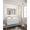 Mondiaz VICA ensemble de meuble de salle de bain - 120cm - meuble sous-vasque argile - 4 tiroirs - lavabo lune double - sans trou de robinet - miroir LED - version XL 60cm de haut SW1097913