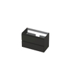 INK Wastafelonderkast - 80x40x52cm - 2 lades - greeploos - MDF lak - Mat Antraciet SB1241011