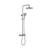 Fortifura Calvi Regendoucheset - thermostatisch - 25cm - hoofddouche - metalen slang - ronde handdouche - PVD - geborsteld gunmetal (antraciet) SW1204407