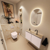 MONDIAZ TURE-DLUX Meuble de toilette 80cm Rosee. EDEN lavabo Frappe position milieu. Avec 1 trou de robinet. SW1102955