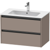 Duravit Ketho.2 Wastafelonderbouwkast - met 2 laden - 81x48x55cm - met grepen antraciet - basalt mat SW772704
