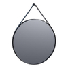 BRAUER Silhouette Spiegel - rond - 70x70cm - zonder verlichting - rond - leren band - zwart aluminium - SW547745