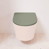 Mondiaz LAVIE WC suspendu – sans bride – 36 x 53 cm – avec abattant softclose – Rosee (rose), abattant Army (vert) SW1208576