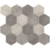 Ceralto Lustra Mosaic Carrelage mosaïque - 25.8x29.8cm - 6.0mm - Payunia gris SW497326