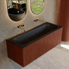 Mondiaz KURVE Ensemble de meuble salle de bain - 120x46x40cm - 1 tiroir - lavabo en solid surface - milieu - sans trou de robinet - Ruby SW1415341