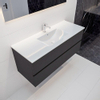Mondiaz VICA Meuble Dark grey avec 2 tiroirs 120x50x45cm vasque lavabo Denia centre 1 trou de robinet SW409841