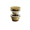 Hotbath Archie Always open plug - met schroef rond BBP - PVD - geborsteld messing (goud) SW798796