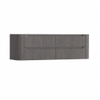 H&R Badmeubelen Juice Meuble sous lavabo - 140x45x50cm - coins arrondis - 4 tiroirs - poignée intégrée - Wengé SW1490068