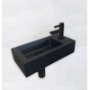 Wiesbaden Rhea S Fonteinset Rhea S mini - met fontein rechts kraan sifon en afvoerplug - mat zwart SW539019