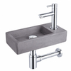 Fortifura Fuente fonteinset – rechthoekig – 40x22x8 cm – beton grijs – chromen kraan SW1111523