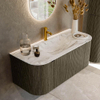 Mondiaz KURVE-DLUX Ensemble meuble de salle de bains - 110x46x40cm - 1 tiroir - 2 portes - lavabo solid surface - central - 1 trou de robinet - Shadow SW1414538