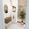 Mondiaz JOYA-DLUX 71.6cm toiletmeubel - ronding rechts kleur Dusk - Wastafel FAYE positie Links 1 kraangat kleur Oza. SW1426004