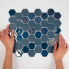 The Mosaic Factory Valencia mozaïektegel - 27.6x32.9cm - wandtegel - Zeshoek/Hexagon - Gerecycled glas Blue mat/glans SW374596