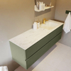 Mondiaz VICA-DLUX ensemble de meuble de salle de bain - 150cm - meuble sous-vasque armée - 4 tiroirs - lavabo encastré cloud droite - 1 trou de robinet - version haute de 60cm - opalo SW1086497