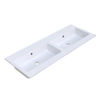 Arcqua Mira Inbouw Wastafel - 121x46x1.5cm - dubbele wasbak - zonder kraangat - cast marble - glans wit SW1581366