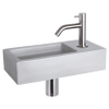 Differnz Ravo fonteinset – 38.5x18.5x9 cm – beton licht grijs – gebogen mat chromen kraan SW705501