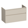 BRAUER Delight meuble sous-lavabo - 100x46x60cm - 2 tiroirs à fermeture douce - sans poignées - 1 découpe pour siphon - beige mat SW1199315