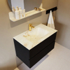 MONDIAZ VICA-DLUX Ensemble meuble de salle de bains - 80cm - meuble bas Urban - 2 tiroirs - lavabo encastré Cloud central - 1 trou de robinet - version haute 60cm - Frappe SW1088590