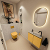 MONDIAZ TURE-DLUX Meuble toilette - 60cm - Ocher - EDEN - vasque Opalo - position droite - 1 trou de robinet SW1104457