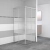GO par Van Marcke Avis cabine de douche 90x90x185cm carré 2 portes mortier jointuresantes 4mm verre de sécurité clair avec bandes mates en aluminium chromé SW292802