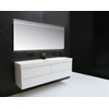 INK Momento Meuble avec miroir avec éclairage 180x45cm double vasques Polystone sans trous meuble 2 tiroirs sans poignées blanc mat SW280578 INK Momento Meuble avec miroir avec éclairage 180x45cm double vasques Polystone sans trous meuble 2 tiroirs sans poignées blanc mat SW280578