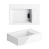 Clou Flush 2 lave-mains - 36x24.5x9cm - sans trou de robinet - avec bonde de vidage - céramique blanche SW9327