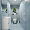 MONDIAZ ADA Meuble WC - 80x30x50cm - 1 trou de robinet - 2 tiroirs - talc mat - lavabo au centre - Solid surface - Blanc SW472507