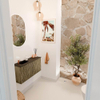 Mondiaz JOYA 80cm toiletmeubel - kleur Dusk - Wastafel FAYE positie Links 1 kraangat kleur Urban. SW1421632