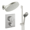Crosswater MPRO ensemble de douche pluie encastré – douche de tête Ø 30 cm – bras mural courbé 20.2 cm – barre de douche 69.8 cm – inox brossé SW1472724