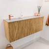 Mondiaz JOYA-DLUX 100cm toiletmeubel - kleur Oak - Wastafel FAYE positie Links 1 kraangat kleur Ostra. SW1422206