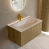 MONDIAZ KURVE-DLUX Meuble de salle de bains 80 cm couleur Dusk avec 1 tiroir et 0 porte. Lavabo BIG SMALL Central 1 trou de robinet Meli. SW1431858