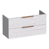 BRAUER Elevate meuble sous-lavabo peu profond 100 sans poignées rapportées 2 tiroirs à fermeture douce et 1 découpe pour siphon - Forest Seashell SW1200210