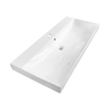 Saniclass Wave Vasque-plan de toilette - 100x46x7.5cm - trop-plein - 1 vasque - 1 trou de robinet - céramique - blanc SW444801
