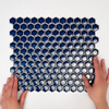 The Mosaic Factory Barcelona mozaïektegel - 26x30cm - wandtegel - Zeshoek/Hexagon - Porselein Cobalt Blue Glans SW258544