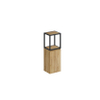 Thebalux Half hoge kast 1x deur met mat zwart frame en 2x inleg hout greeplijst links draaiend SW836360