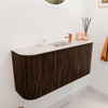 Mondiaz JOYA-DLUX 93.2cm toiletmeubel - ronding links en rechts kleur Walnut - Wastafel FAYE positie Midden 1 kraangat kleur Nata. SW1424537