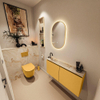 MONDIAZ TURE-DLUX 100cm toiletmeubel Ocher. EDEN wastafel Frappe positie links. Met 1 kraangat. SW1102871