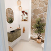Mondiaz JOYA-DLUX 81.6cm toiletmeubel - ronding rechts kleur Dusk - Wastafel FAYE positie Links Zonder kraangat kleur Lava. SW1423281
