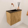 Mondiaz JOYA 51.6cm toiletmeubel - ronding rechts kleur Oak - Wastafel FAYE positie Links Zonder kraangat kleur Urban. SW1421190