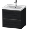 Duravit Ketho.2 Wastafelonderbouwkast - met 2 laden - 58.4x45.5x54.9cm - met grepen antracieteiken - mat zwart eiken (hout) SW772870