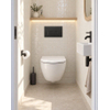 Pack WC QeramiQ Dely Swirl Compact - réservoir encastrable Geberit UP320 - avec bâti-support Burda - abattant slim - plaque de commande en plastique noir mat - boutons rectangulaires - blanc mat SW1595632